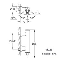 MEDIDAS MONOMANDO DUCHA ATRIO GROHE SPA